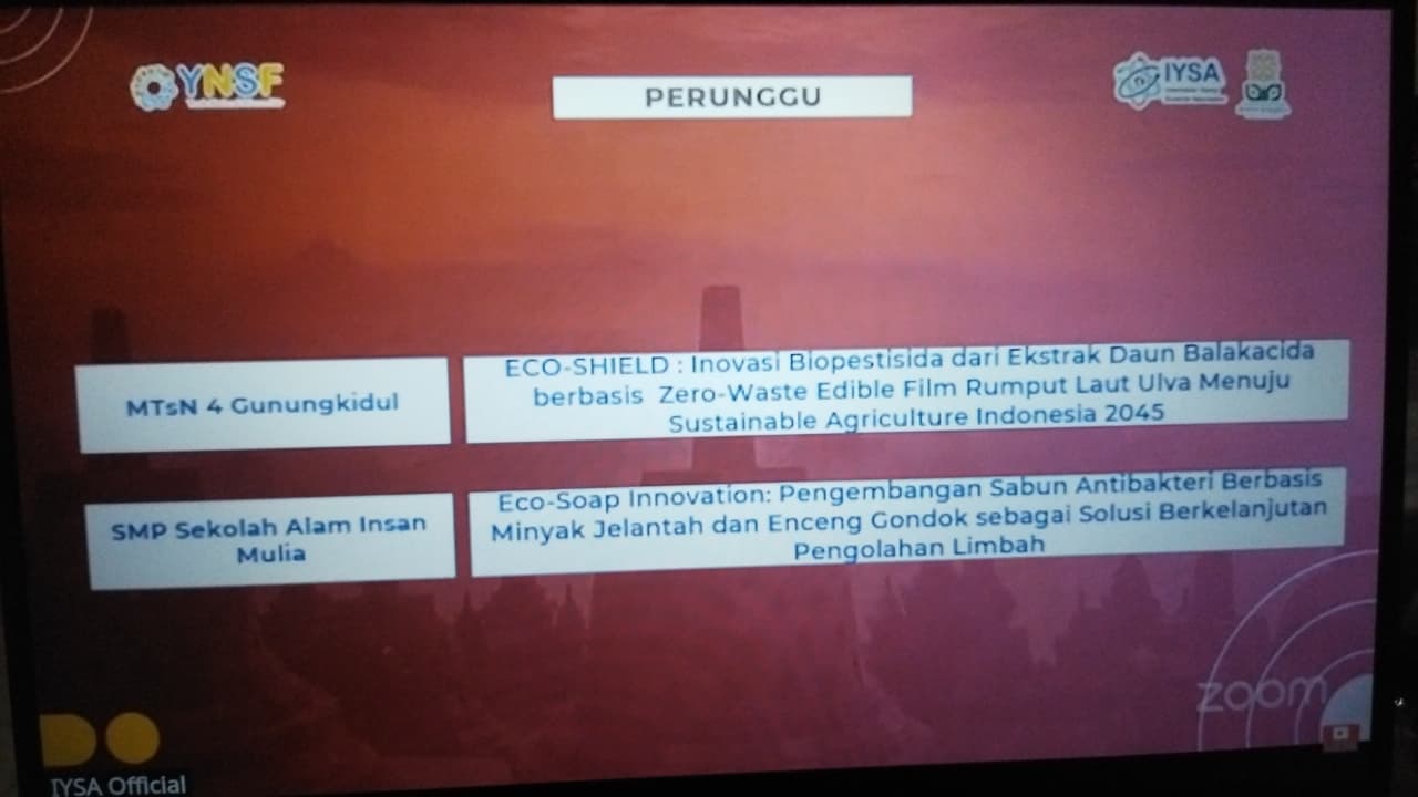 MTsN 4 Gunungkidul Medali Perunggu YNSF 2026