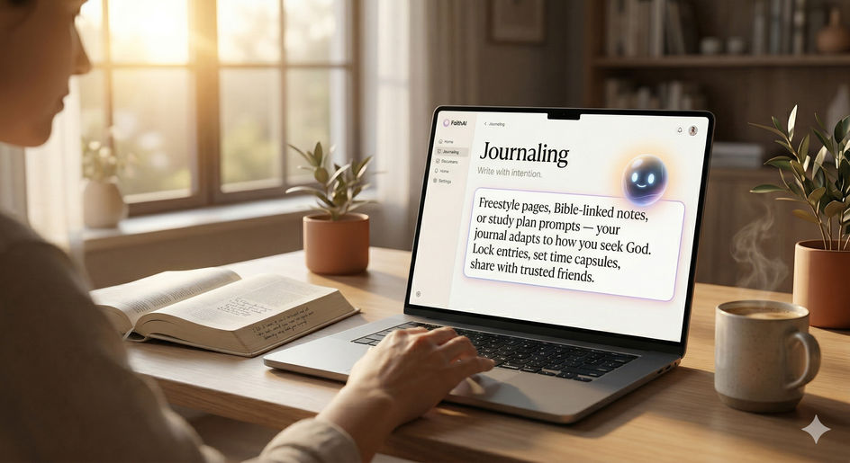 HolyJot journaling — write with Scripture beside you