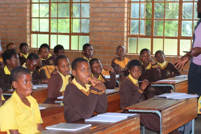 Lotsha learners and staff together on campus