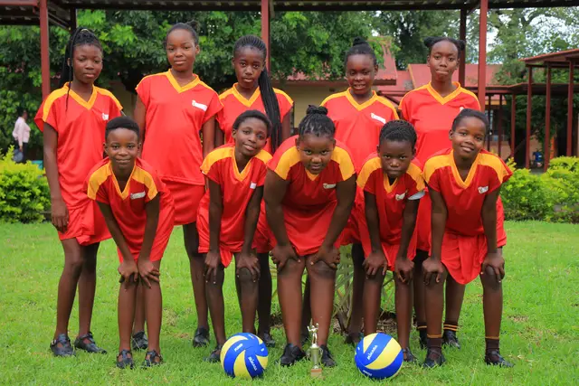 Lotsha learners taking part in a netball match