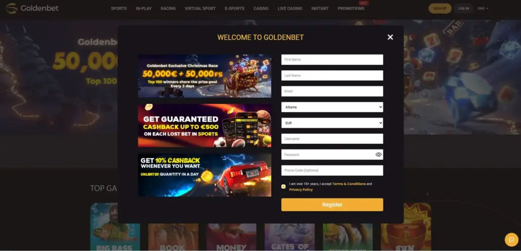 How to use the Goldenbet promo code