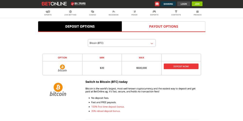 BetOnline Payment Methods