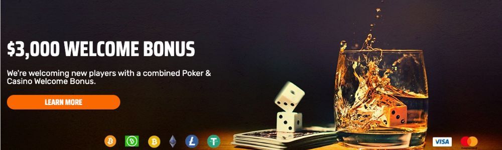 A promotional banner showing the Ignition Casino Welcome Bonus offer.