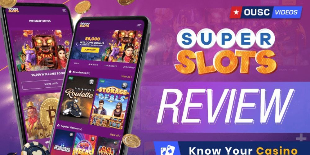 Playing SuperSlots on a mobile device.