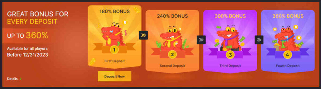 Screenshot of the promotions page at BC.Game casino.