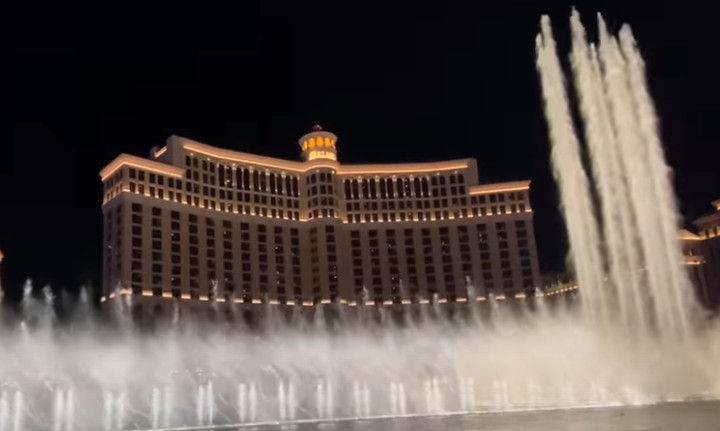 The famous Fountains of Bellagio in Las Vegas.