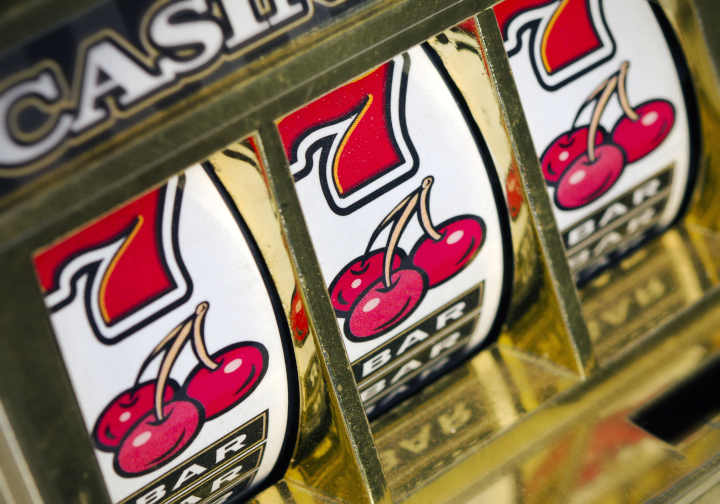 Modern casino fruit machines with digital screens