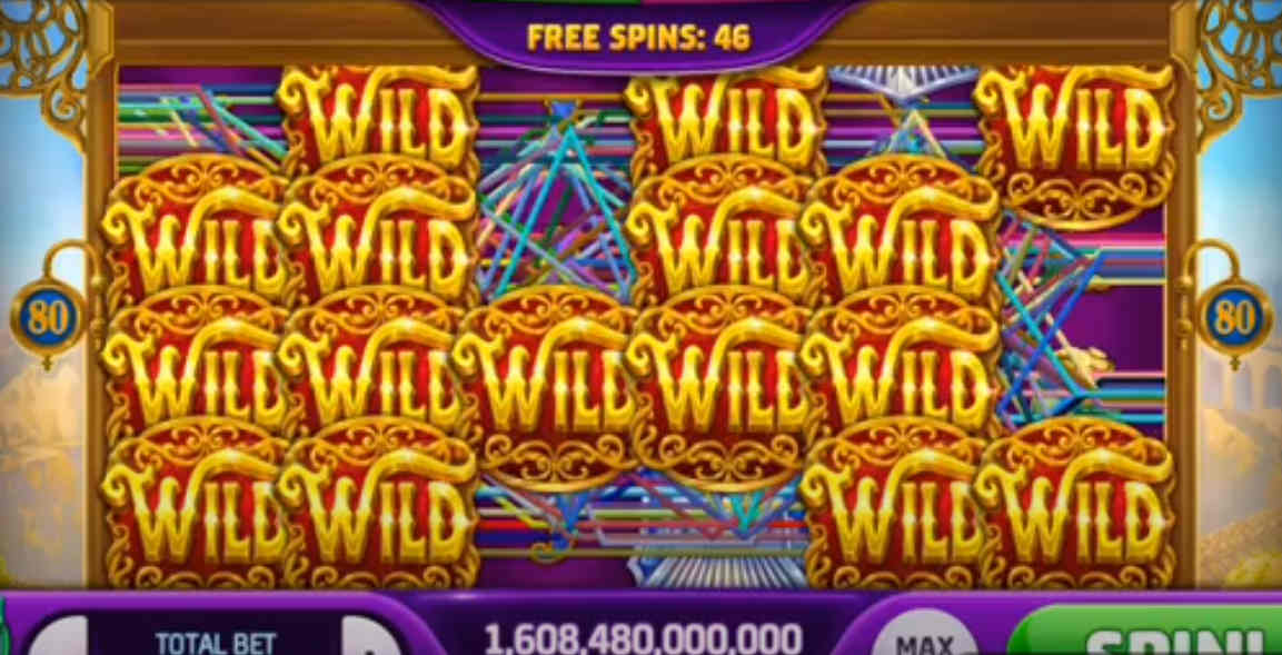 Crazy Train slot game on Facebook with cartoon characters.