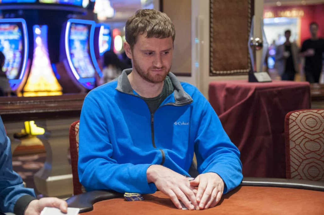 David Peters focused at the poker table.