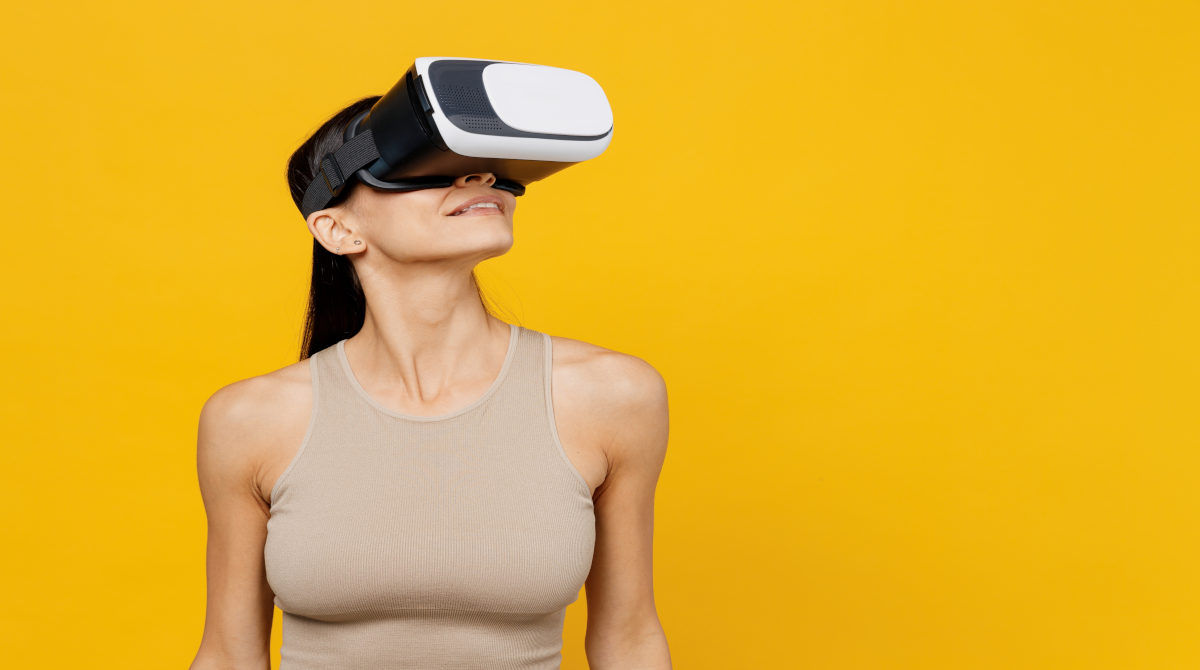 A futuristic interface showing casino games with glowing neon lights, representing future trends in the industry.