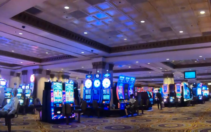 Interior gaming floor of Caesars Atlantic City.