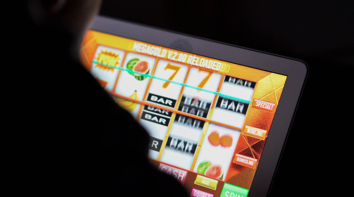 A modern online slot game displayed on a tablet.