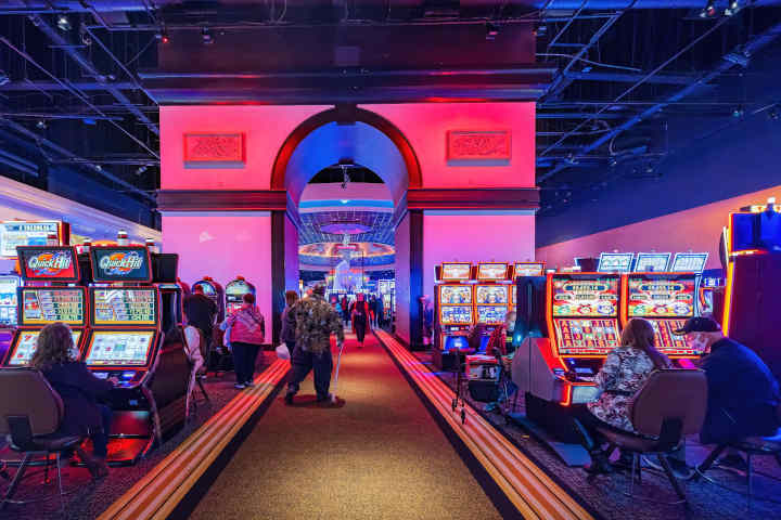 The luxurious resort-style pool at WinStar World Casino.