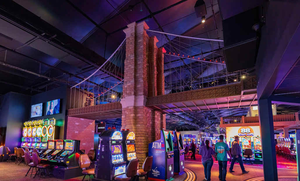 Close-up of a roulette wheel in a casino