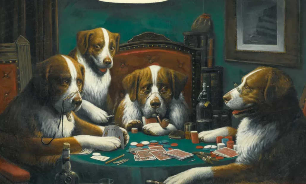 The original Dogs Playing Poker painting from 1894.