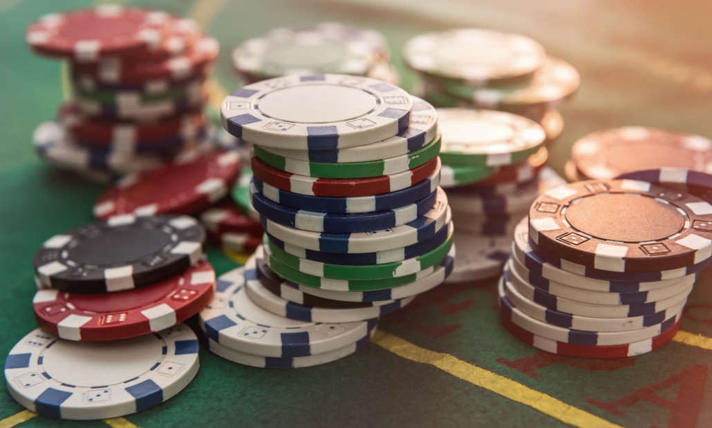 A handful of counterfeit Las Vegas casino chips.