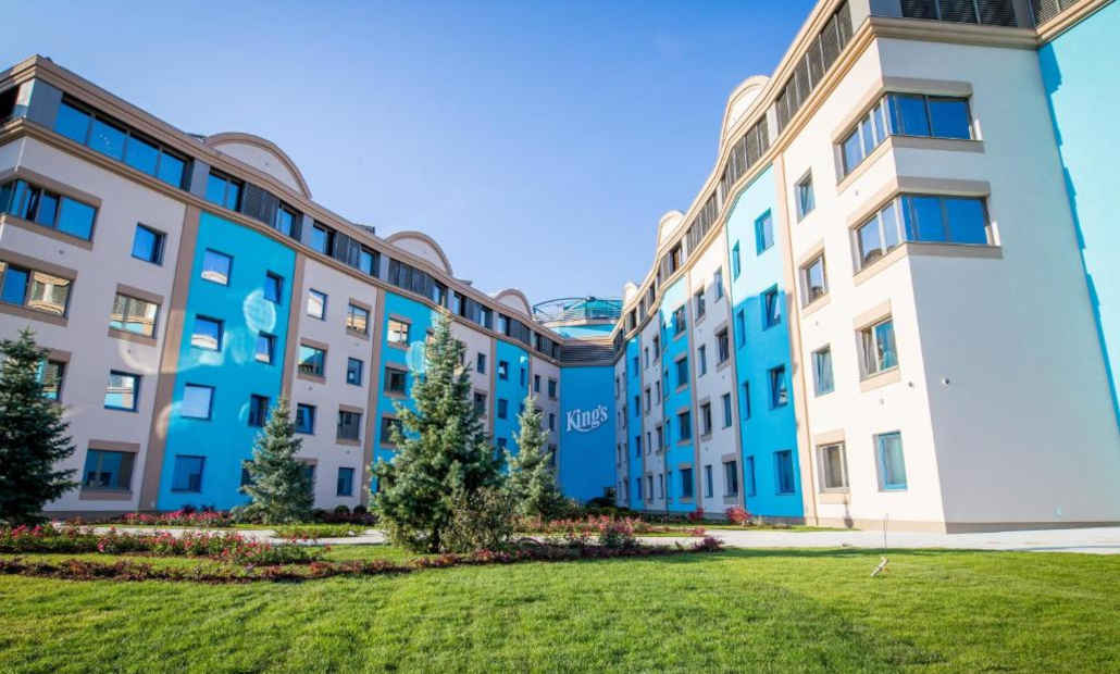 Gaming floor of King's Casino in Prague with players at tables