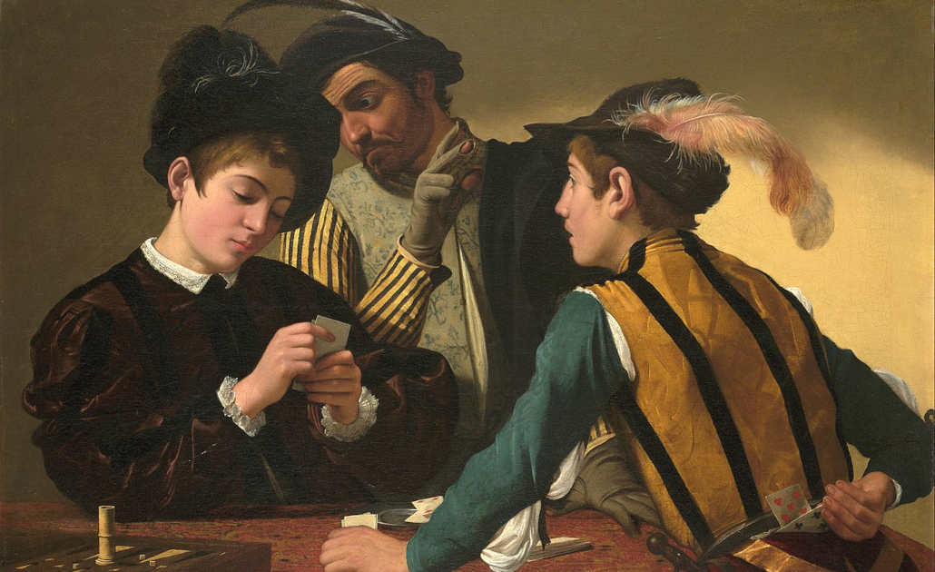 The Cardsharps painting by Caravaggio.