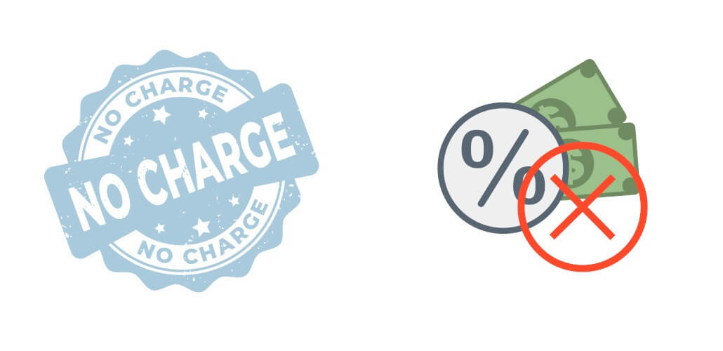 A graphic showing a PayPal logo with a no fees symbol, indicating free deposits.