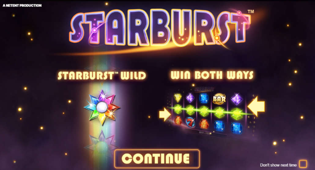 The Starburst slot game grid featuring vibrant gems and a wild symbol.