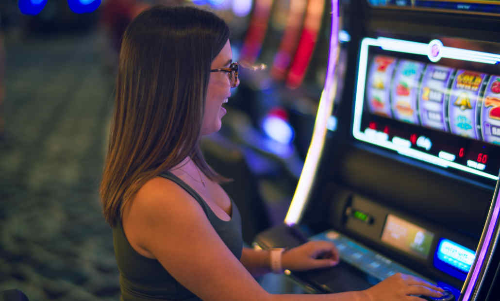 Illustration of a person celebrating with casino chips and bonus icons.