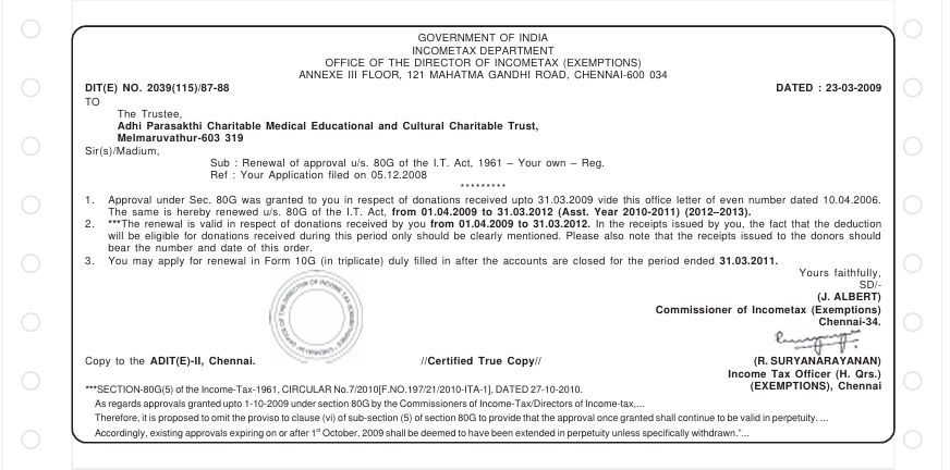 80G Certificate