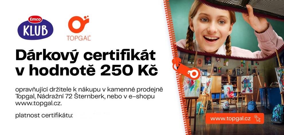EMCO slevový kupón 250 Kč na Topgal