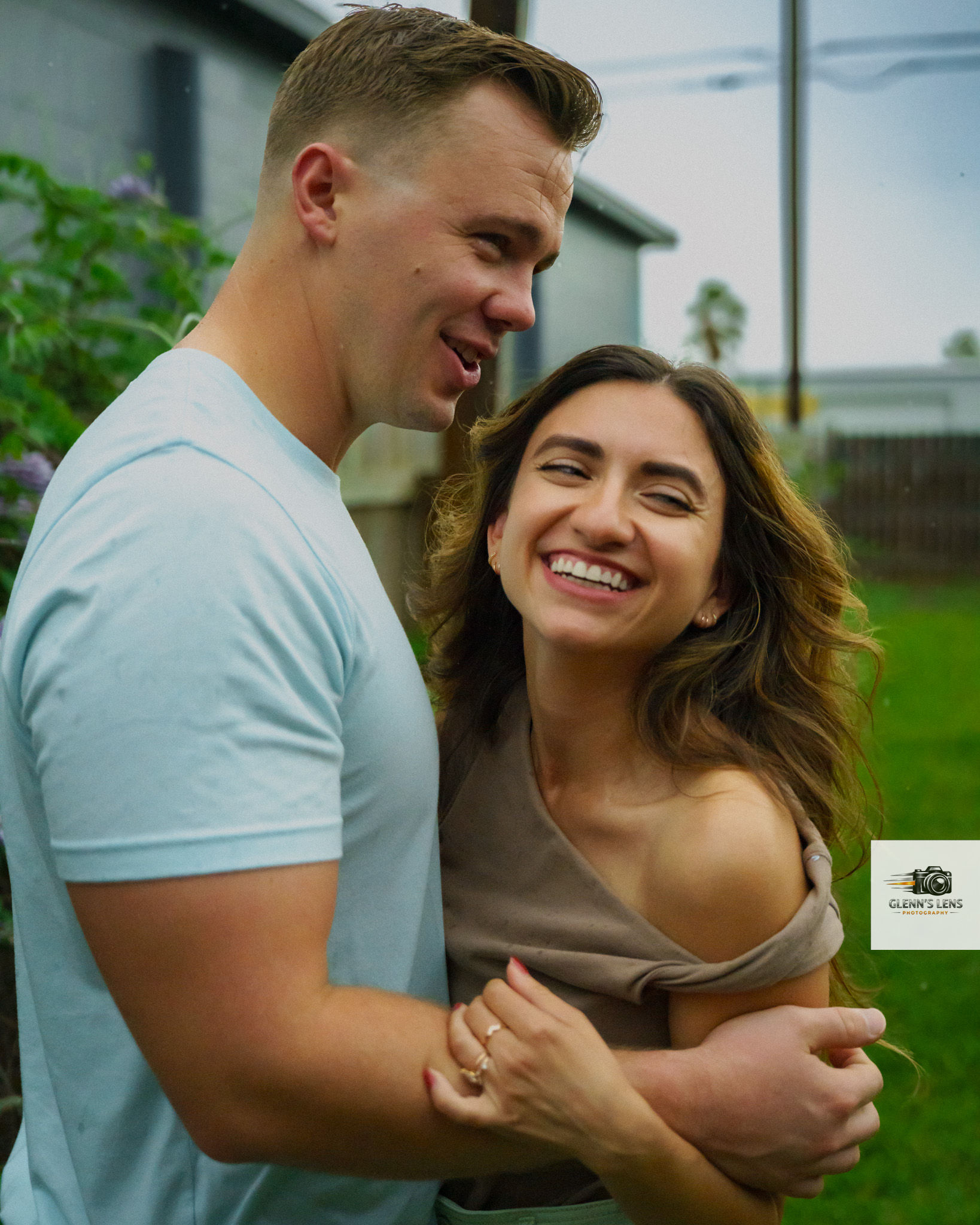 Couples romantic sunset portrait