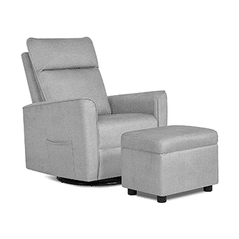 Evolur Aria Swivel Glider with Ottoman