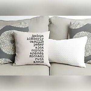 Family Name on Pillow Cover- Birthday Gift For Wife
