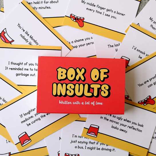 Box of insults - funny Friendship Day gifting ideas