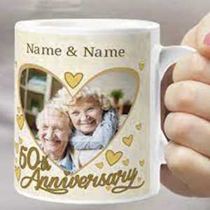 Personalised 50th Anniversary Cup - anniversary gift for parents