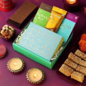 Coconut barfi with Chocolate Gift Tray - lohri gift ideas