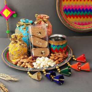 Decorative Festival Thali - lohri return gift ideas