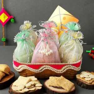 Winter Special Treats Gift Basket - lohri gift bags