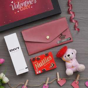 Perfumed Gift Box with Personalised Wallet - best gift for girlfriend on valentine day