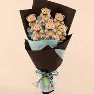 Mini Teddy Bears Bouquet - happy teddy day