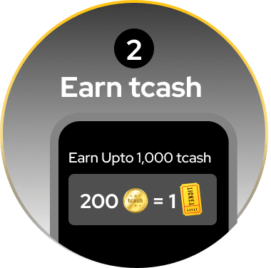 Receive tcash through actions like referrals or adding birthdays