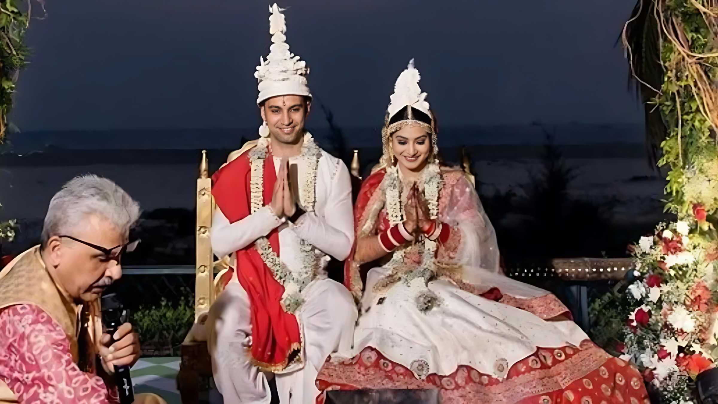 Krishna Mukherjee and Chirag Batliwalla Wedding Attire.tring