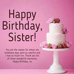 Short Birthday Wishes for Sister Images.tring