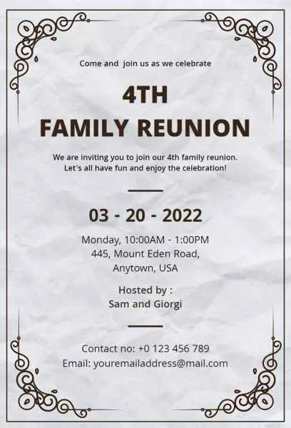 family reunion invitations ideas