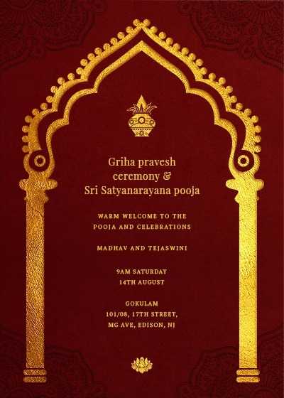 Formal Satyanarayan Pooja Invitation Message.tring