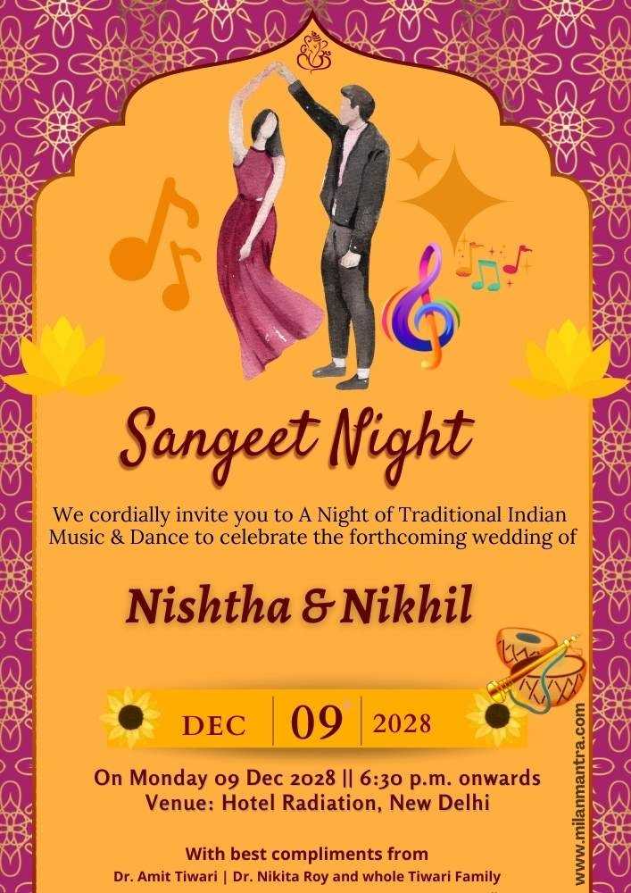 99+ Sangeet Invitation for a Harmonious Gathering To Celebrate Love and