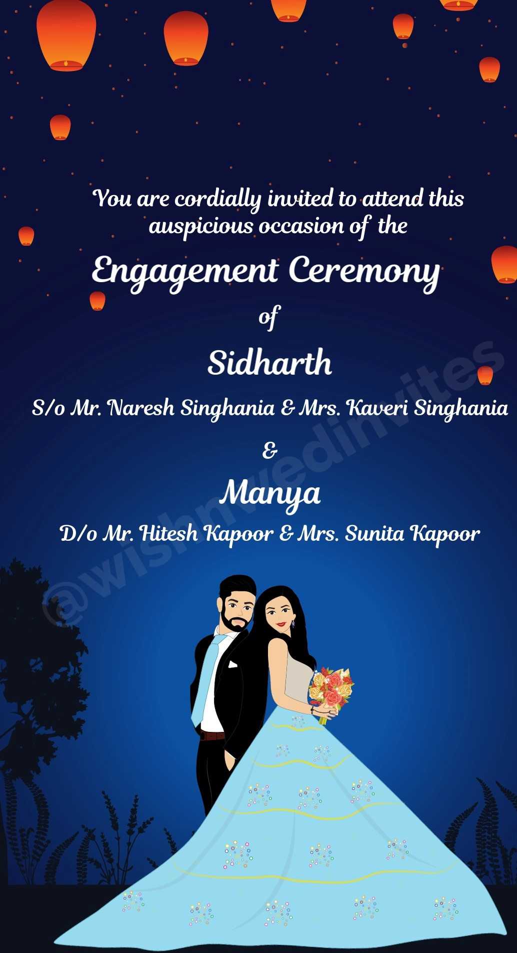 Engagement E-invite ❤️ | Engagement invitation card design, Wedding card  frames, Indian wedding invitation card design