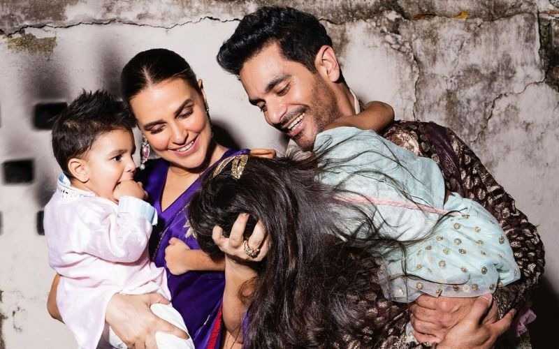 Angad-Bedi-wife-children-tring