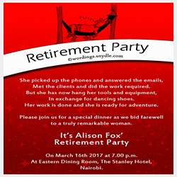 retirement party invitation wording samples