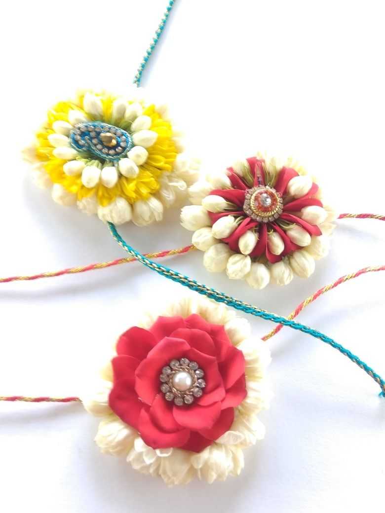 Felt Flower Brooch Rakhi