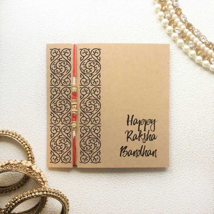 Handmade Embroidered Rakhi Cards