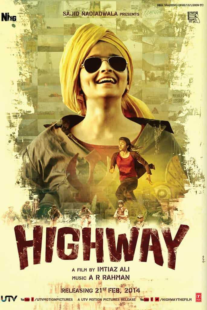 banner of the movie highway featuring alia bhatt 