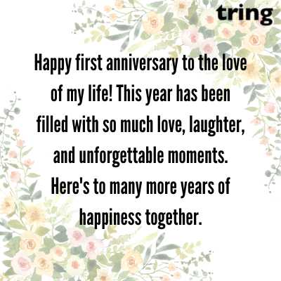 1st Happy Anniversary Wishes for Husband